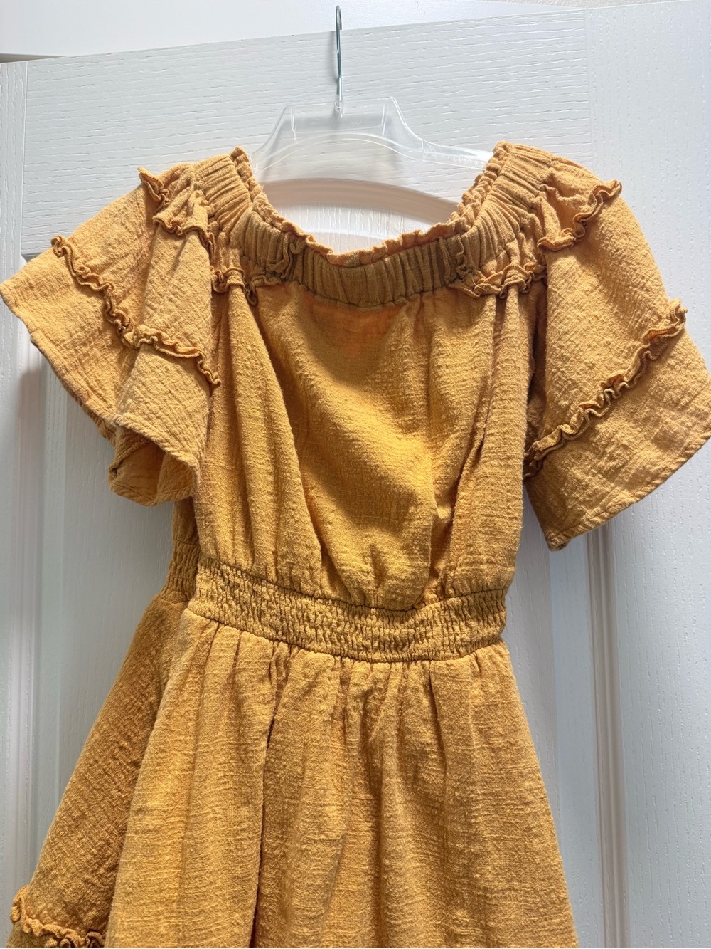 Golden Yellow Ruffle Dress - Picture 2 of 6